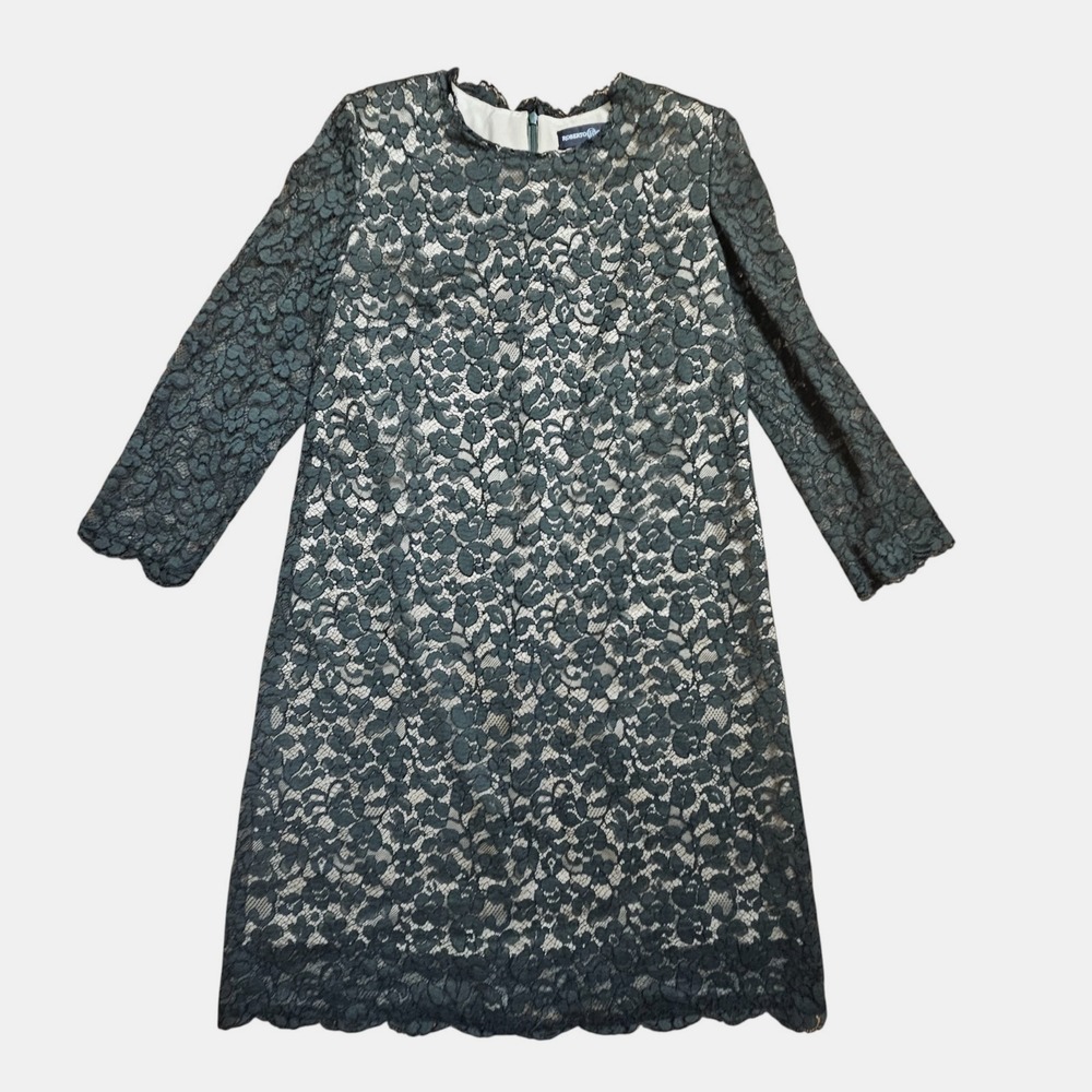 Roberto Quaglia‎ Long Sleeve Floral Lace Shift Dress Tunic 34 Sheer Sleeves US 2